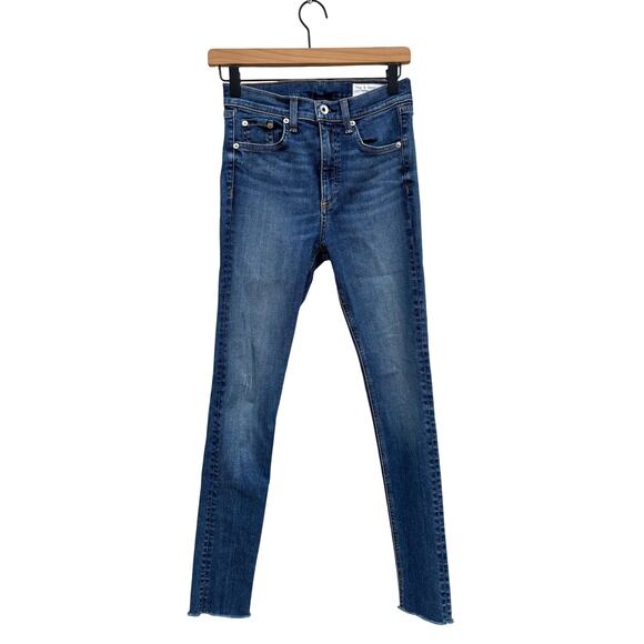 Rag & Bone High Rise Skinny‎ Jeans, Raw Ankle Hem, Sz 27 - Picture 1 of 9